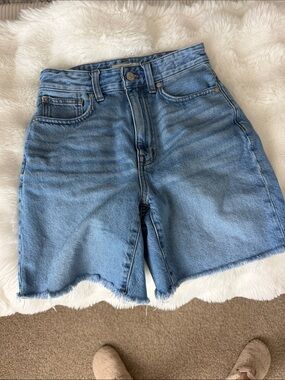Madewell Light Blue High-Rise Denim Shorts